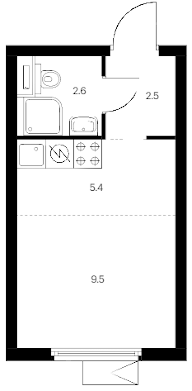 Квартира студия 20 м², 7/14 эт., ЖК «Витебский парк»